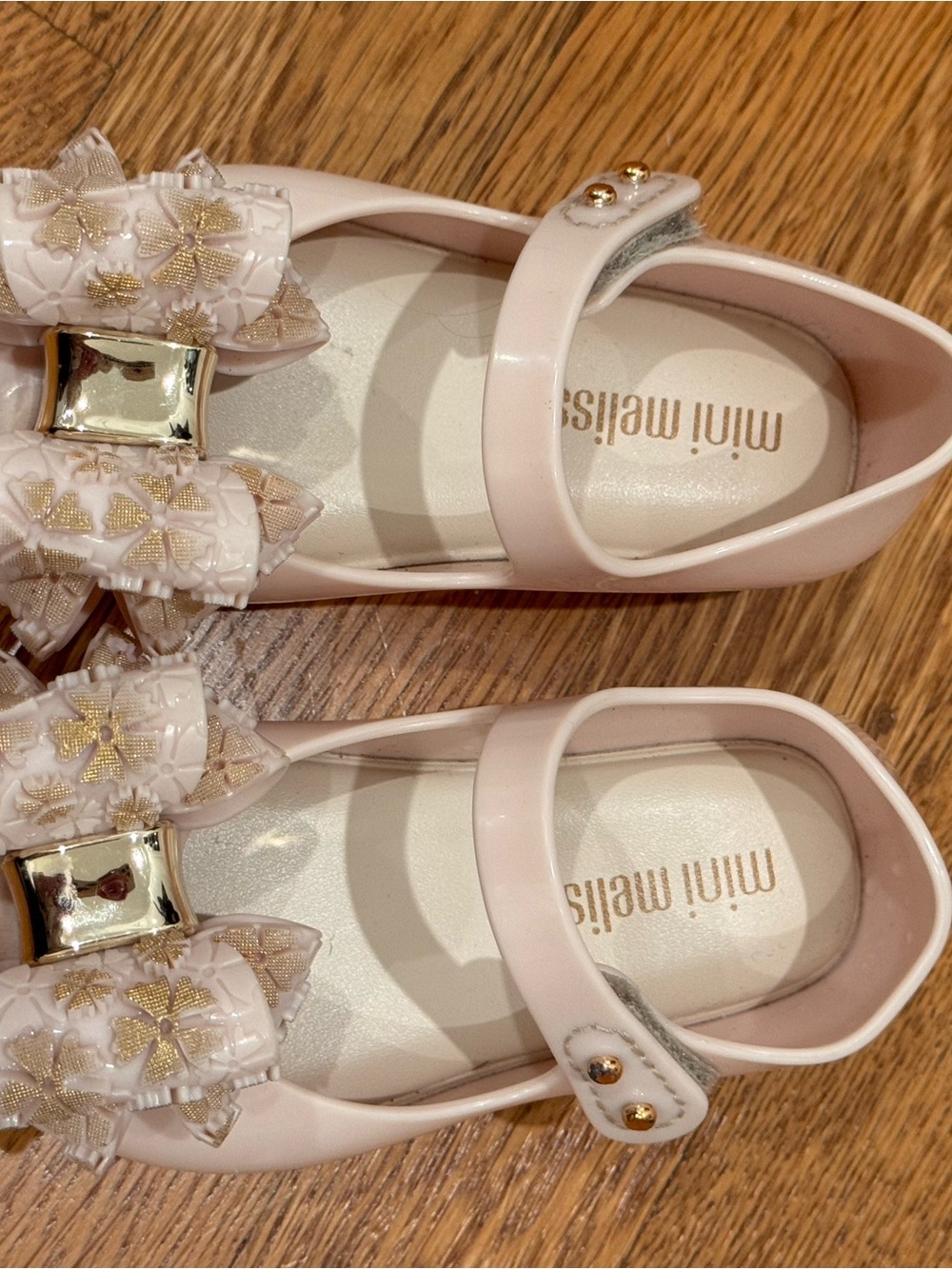 Melissa Kids Blush Pink Jelly Bow Ballet Flats size toddler 6C - Like new! - Picture 10 of 11